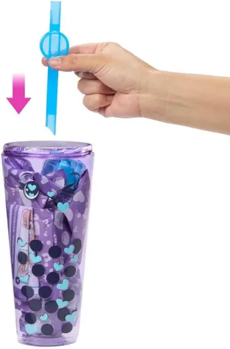 Miniatura 4 de Muñeca Barbie Pop Reveal y Accesorios, Serie Bubble Tea con Mascota, 8 Sorpresas Incluyen Cambio de Color, Taza con Almacenamiento