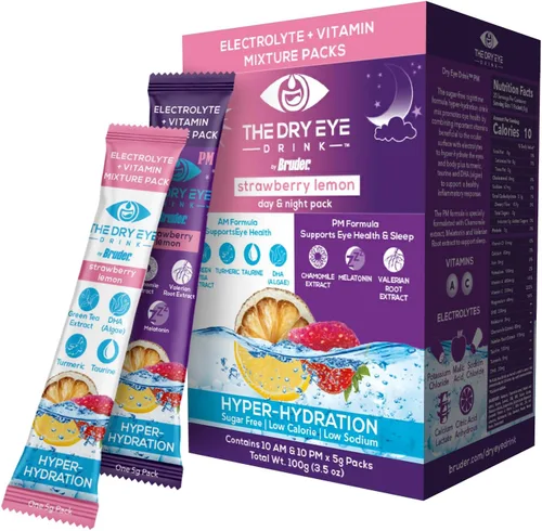 Miniatura 10 de l Hidratación definitiva para ojos secos l Paquetes de electrolitos en polvo sin azúcar l Mezclado con vitaminas, té verde, cúrcuma, taurina y DHA l