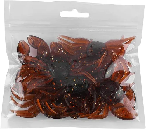 Miniatura 5 de OUKENS Señuelos de pesca, 10 piezas de plástico artificial 3D simulación cangrejo cebo suave para agua dulce y salada