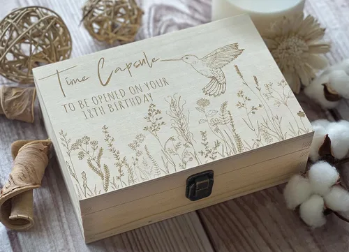 Miniatura 2 de Cápsula para el primer cumpleaños: para abrir en tu cumpleaños número 18, caja de recuerdos grabada, caja de memoria para bebé, regalo