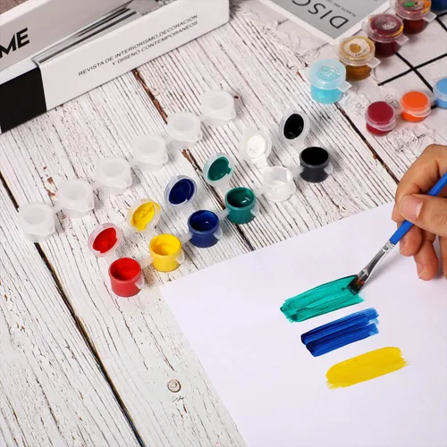 Miniatura 5 de 24 tiras y 144 macetas vacías para pintura acrílica, contenedor de almacenamiento con tapa, suministros para manualidades, aulas, escuelas