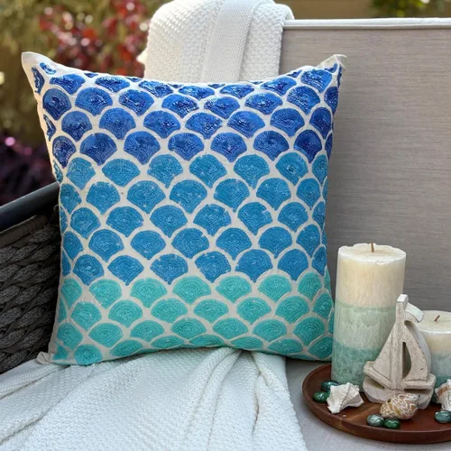 Miniatura 6 de The HomeCentric Funda de almohada personalizada, fundas de almohada decorativas, 14 x 14 pulgadas (13.8 x 13.8 in), color azul, fundas de almohada