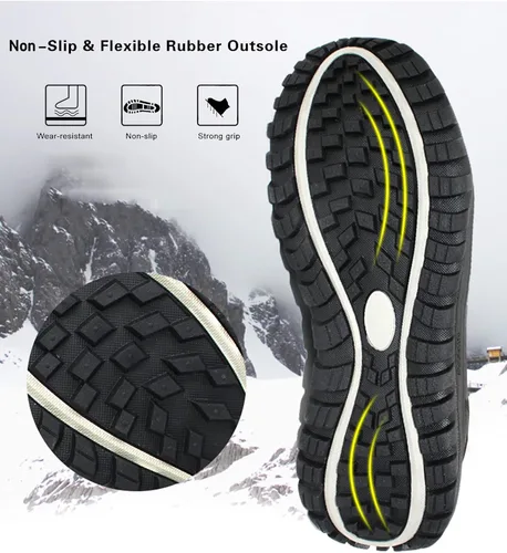 Miniatura 4 de ROCKMARK - Botas de nieve para invierno, cálidas, a media pantorrilla, impermeables, duraderas, antideslizantes, para aire libre, escalar