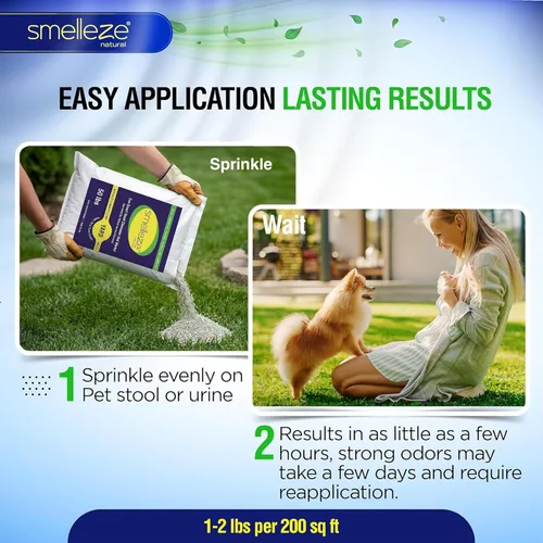 Miniatura 5 de SMELLEZE Desodorizador natural para eliminar olores de patio y hormigón: 50 libras. Los gránulos eliminan el olor a orina y heces de mascotas al