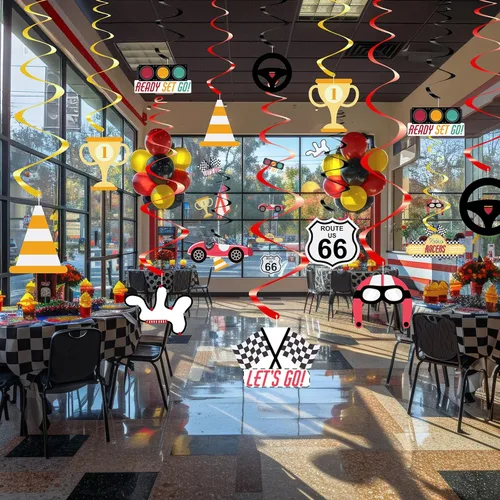Miniatura 12 de Paquete de 40 decoraciones colgantes de discoteca – Decoraciones retro de cumpleaños de baile para niñas, suministros de fiesta de discoteca