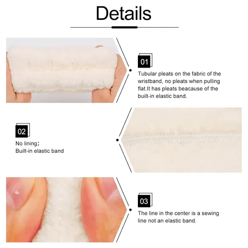 Miniatura 6 de WHAVEL Pulseras de lavado facial (6 pares), pulseras absorbentes de spa para lavar la cara, bandas de lavado, evitan que el líquido se derrame por