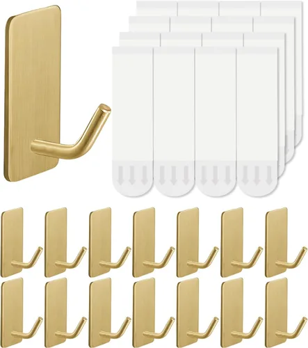 Miniatura 9 de 20 ganchos para toallas con tiras extraíbles para colgar, adhesivo de pared resistente, al aire libre sin daños, gancho adhesivo para baños, ducha