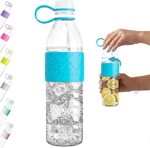 Copco Hydra - Botella de agua de Tritan de 20 onzas con tapa resistente a derrames y funda antideslizante, sin BPA, apta para lavavajillas, cabe en