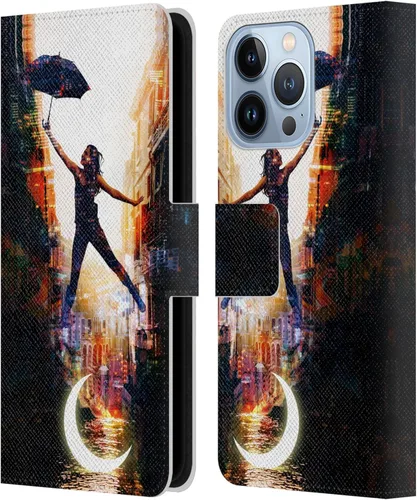Miniatura 15 de Head Case Designs Officially Licensed Dave Loblaw Boy Painting Moon Clouds Sci-Fi and Surreal Leather Wallet Case Compatible with Apple iPhone 13 Pro