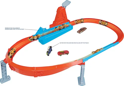 Miniatura 3 de Conjunto de Pista de Coches de Juguete Hot Wheels, Rapid Raceway Champion, Lanzador de Múltiples Coches, Se Conecta a Otros Conjuntos, Incluye Coche
