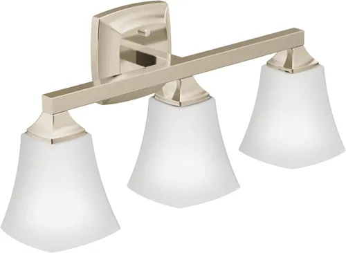 Miniatura 11 de Moen Voss YB5163ORB - Accesorio de tocador de baño de doble montaje con 3 luces de bronce aceitado con vidrio esmerilado