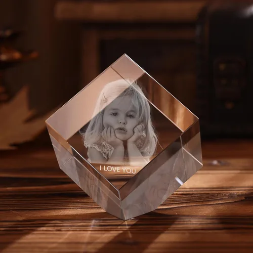 Miniatura 8 de Foto de cristal 3D, regalo personalizado para mujeres, hombres, mamá, papá, pareja, imagen personalizada en marcos de fotos de cristal, regalo
