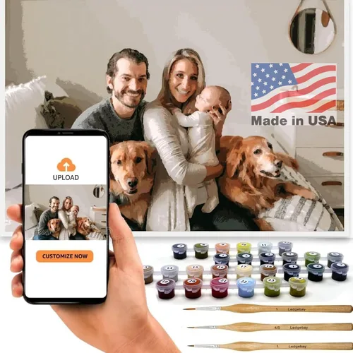 Miniatura 7 de Ledgebay Kit de Pintura por Números Personalizado para Adultos, Color por Números para Adultos, Kits de Pintura por Números para Adultos, Kit de Sin