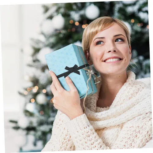 Miniatura 7 de TEHAUX 2 rollos de arpillera para envolver Navidad, cinta rizadora, cinta decorativa, cinta de coser, decoración de cinta de Navidad, cinta rizada