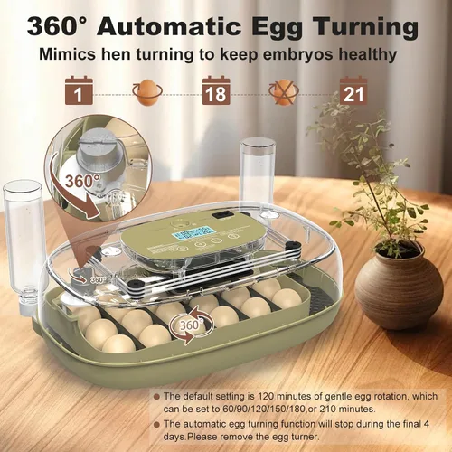 Miniatura 2 de Incubadoras para incubar huevos, incubadora inteligente de 24 huevos con giro automático de huevos y control de humedad, incubadora de alta tasa