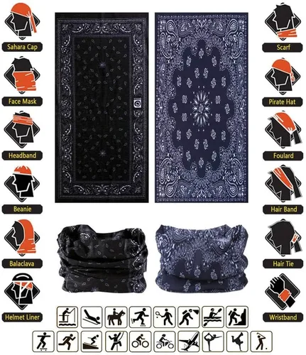 Miniatura 3 de VANCROWN - Diadema, bufanda, cinta para la cabeza, cubrebocas, bandana, para mujeres y hombres