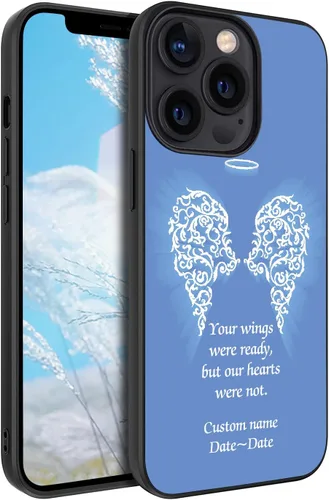 Nombre personalizado fecha tus alas estaban listas, pero nuestros corazones no. Funda de teléfono TPU para iPhone 15 14 13 12 11 Pro Max Xr Xs X Max