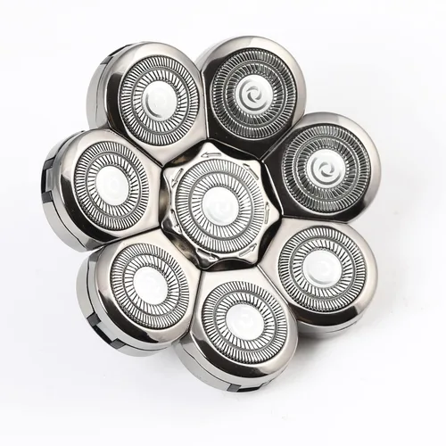 Miniatura 4 de 8 cuchillas de repuesto para afeitadoras eléctricas para hombres calvos, compatibles con húmedo y seco, resistente al agua (8D plateado)
