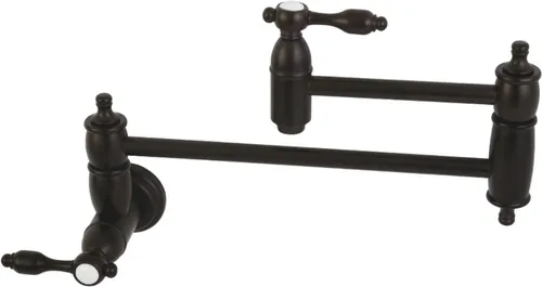 Miniatura 6 de Kingston Brass KS3108TAL Tudor - Grifo de llenado de ollas para montaje en pared, 13 pulgadas de longitud, níquel cepillado cepillado níquel