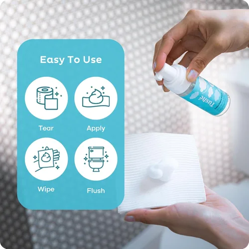 Miniatura 3 de Papel higiénico en espuma (paquete de 2) – Alternativa a las toallitas húmedas desechables para pieles sensibles – Sin aroma, apto para sistemas