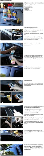 Miniatura 6 de Visor protector deflector de lluvia autoadhesivo para vidrio para Hyunday Sonata NF, 4 unidades, uno por puerta