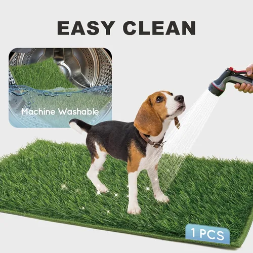 Miniatura 5 de HQ4US 4LEGS Almohadilla de césped para perros con bandeja, extra grande de 45 x 34 pulgadas, almohadilla de césped artificial ultra absorbente