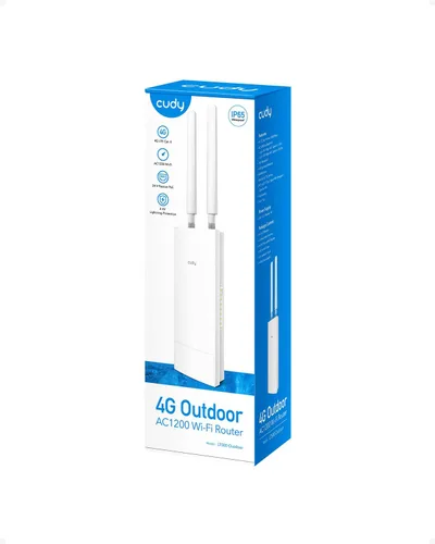 Miniatura 8 de Cudy Enrutador de módem 4G LTE Cat 4 para exteriores desbloqueado con ranura para tarjeta SIM, WiFi AC1200, EC25, IP65, antenas desmontables