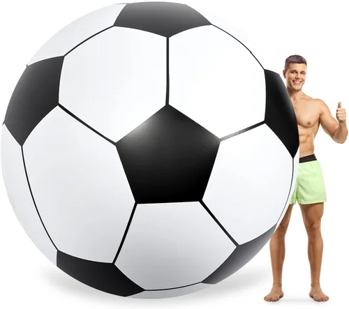 Lewtemi Gran Pelota de Fútbol Inflable Gigante, Bola de Playa Inflable Grande para Deportes de Playa y Piscina, Juguetes de Decoración para Fiestas