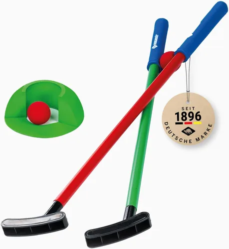 Schildkröt-Funsports Mini golf, para niños, para interiores y exteriores, juego completo con 2 clubes, 1 agujero de pie y 2 pelotas, para 2
