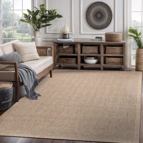 Miniatura 79 de CAMILSON Easy Alfombra de yute, 2 x 3 pulgadas, interiores y exteriores, fibra gris oscuro, para sala de estar, patio y cocina, diseño tejido