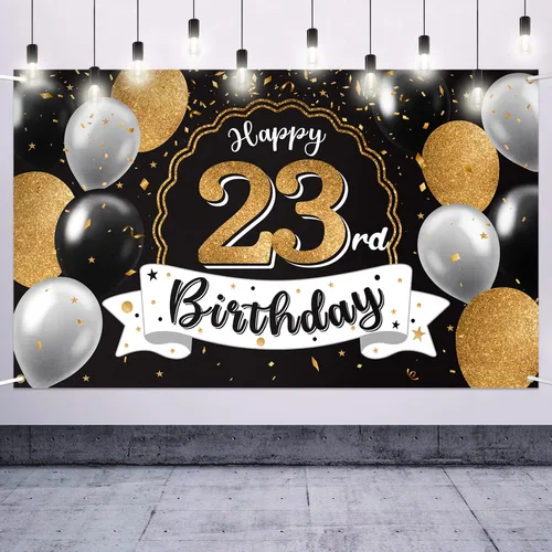 Miniatura 8 de Decoración de feliz cumpleaños número 100, globo negro y dorado número 100, cartel de fondo grande de cumpleaños – Decoración de fiesta