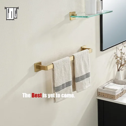 Miniatura 6 de JQK Barra para Toallas Dorada, Bordes Redondeados Barra para Toallas de 20.41 Pulgadas, Acero Inoxidable 304 Montaje en Pared de Baño, Longitud Oro
