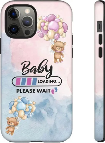 Miniatura 18 de Cute Baby Loading Phone Case for iPhone Models and Variants - Sweet Maternity Phone Cover for Pregnancy Reveal or Baby Shower Matte