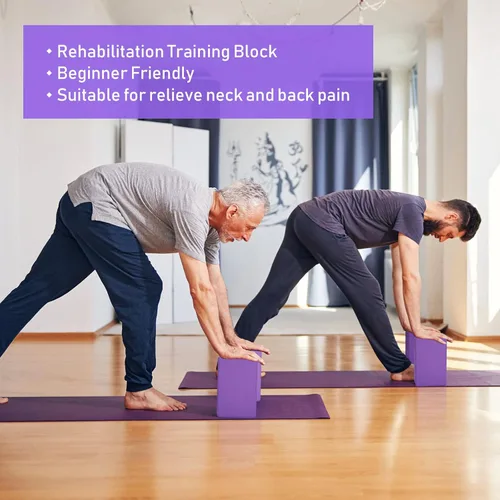 Miniatura 6 de Wettarn Paquete de 6 bloques de yoga de 9 x 6 x 4 pulgadas, espuma EVA, ligeros, antideslizantes, accesorios de yoga para pilates, estiramiento