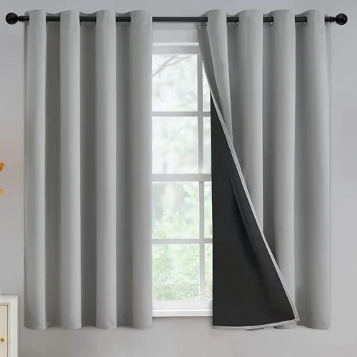 Miniatura 213 de Yakamok Cortinas negras, cortinas de ventana con aislamiento térmico y eficiencia energética para dormitorio, cortinas opacas completas y cortinas
