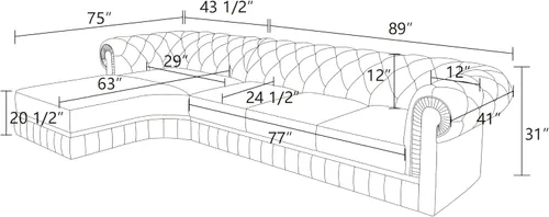 Miniatura 2 de Sofá seccional en forma de L, conjunto de sofás de cuero, sofá grande de piel de vaca con sillón reclinable a la izquierda, adecuado para oficina