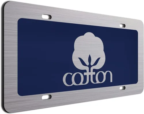 Miniatura 17 de Placa de matrícula decorativa de algodón blanco - 6"x12" de aluminio cepillado, etiqueta novedosa para exhibición en parachoques delantero