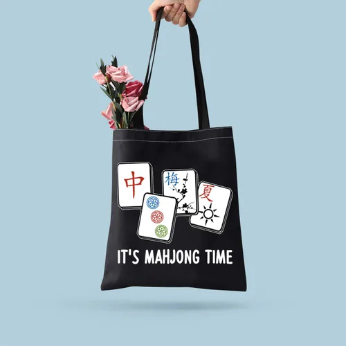 Miniatura 3 de BDPWSS Mahjong Tote Bag Mahjong Lover Gift Mahjong Fan Gift Mahjong Player Gift It's Mahjong Time Mahjong Game Gift