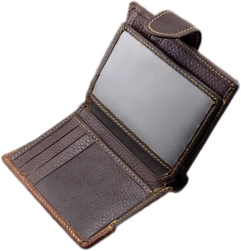 Miniatura 44 de Hombres Cool Eagle Wolf Caballo Totem Cuero Vaca Vertical Cartera Cremallera Multi-tarjeta Titular, Tótem de caballo, Minimalista