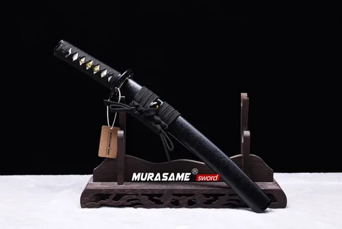 Miniatura 8 de MURASAME Espada Tanto Katana Corta de Arcilla Templada Acero T10 Hamon Real Muy Afilar Espiga Completa Hecha a Mano