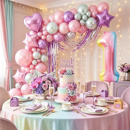 Miniatura 6 de Globos gigantes de 40 pulgadas arcoíris con el número 1, globos de cumpleaños, globos de helio de mylar de aluminio para decoraciones de fiesta