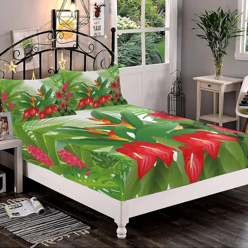 Miniatura 8 de Juego de sábanas bajeras decorativas de tamaño King, sábana bajera de Narval con bolsillos profundos y 2 fundas de almohada, juego de ropa de cama