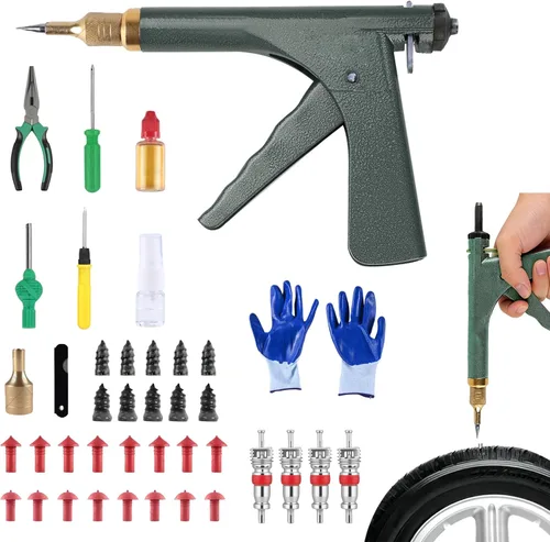 Miniatura 10 de Kit de reparación de pinchazos de neumáticos sin cámara con tapón de seta, repara pinchazos y neumáticos planos para motocicletas, automóviles