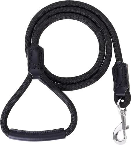 Miniatura 49 de Mile High Life Correa para perro de cuero premium Correa de cuerda resistente Asa de cuero Cierre fuerte de aleación de zinc Perros Mango