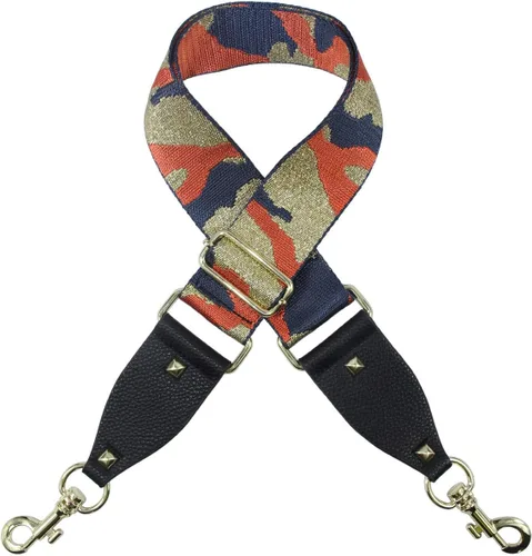 Duwi - Correa ancha para bolso y monedero, correa ancha con rayas multicolores, correa de repuesto para bolso bandolera de lona ajustable, diseño