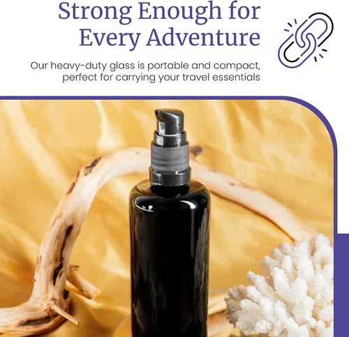 Miniatura 3 de Infinity Jars Botella con bomba de empuje de vidrio ultravioleta negro de 0.2 fl oz (0.17 fl oz)