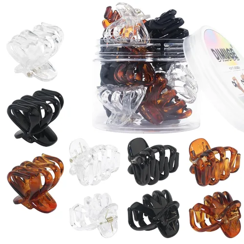 Miniatura 35 de 9 pinzas para el pelo de pulpo de 1.6 in, medianas y pequeñas, pinzas para el cabello ámbar Aceessories antideslizantes, agarres fuertes