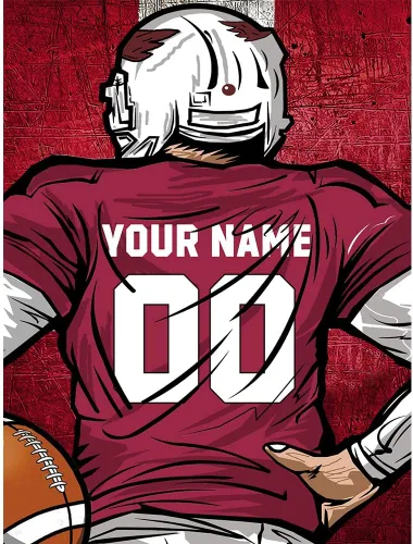 Weadatty Pintura de diamante personalizada de fútbol con nombre y número, pintura personalizada de camiseta de fanático deportivo, arte de diamante