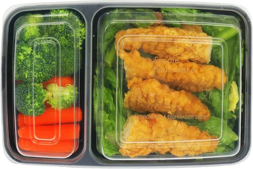 Miniatura 2 de Simple Houseware Paquete de 16 recipientes reutilizables de preparación de comidas de 28 onzas, 2 compartimentos, sin BPA, apilables, aptos