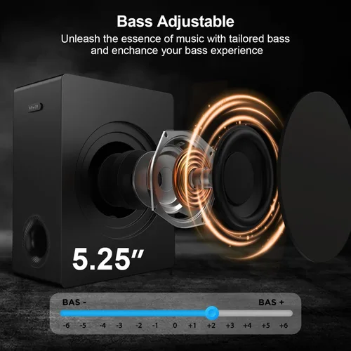 Miniatura 6 de Hiwill Barra de sonido de 2.1 canales para Smart TV, sistema de sonido envolvente Dolby Atmos de 250 W para TV, barra de sonido de cine en casa